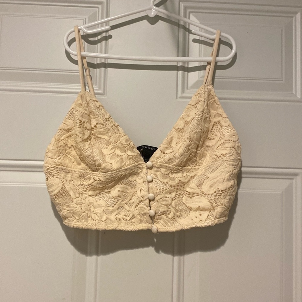 Forever 21 lace button up bralette
